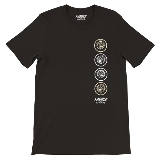 Rabble Multi Logo Unisex Black Tee